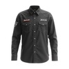 Hot Sale Custom Embroidered Badge Oxford Cloth Anti-wrinkle Comfortable Washable Casual Motocross Long Sleeve Shirt
