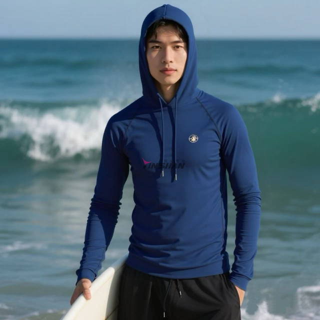 High-end Customized Beach Nylon High-elastic High-end Swimsuit Zippered Hooded Men's Quick-drying Surfing Swimsuit