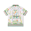 Custom Summer French Beach Travel Holiday Style Floral Illustration Cuban Collar Short-sleeved Shirt Shorts Men's Beach Suit