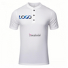 Wholesale Custom Logo 60% Cotton + 40% Polyester V-Neck Button Quick-Drying Skin-Friendly Training Tennis T-Shirt