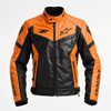 OEM Wholesale Embroidered Logo Armband Leather Stitching Color Stand Collar Concealed Button Motorcycle Jacket