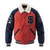 Wholesale 100% Polyester Concealed Button Color Matching Zipper Pockets Velvet Collar Plush Men's Softball Sports Sweatshirt