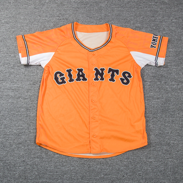 Outdoor Custom Letter logo Quick Drying Summer Thin Short Sleeved Loose Plus Bright Orange Button Cardigan Baseball Jersey