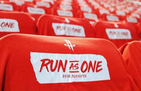 Customized T-shirts for the Rockets playoffs at home