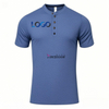 Wholesale Custom Logo 60% Cotton + 40% Polyester V-Neck Button Quick-Drying Skin-Friendly Training Tennis T-Shirt