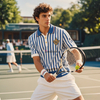 Best Price Custom Design Striped Breathable Mesh Wicking Tennis T Shirt Men Sportswear Tennis High Quality Men T Shirt