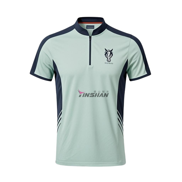 New Custom Logo Digital Printing High Elastic Wear-Resistant Men's Equestrian Clothing Short-Sleeved Zipper Equestrian T-Shirt