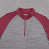 Custom Gray and Pink Contrast Stitching Functional Quick-Drying Sweat-Wicking Fabric Sports Half-Zip Thin Motorcycle Sweatshirt