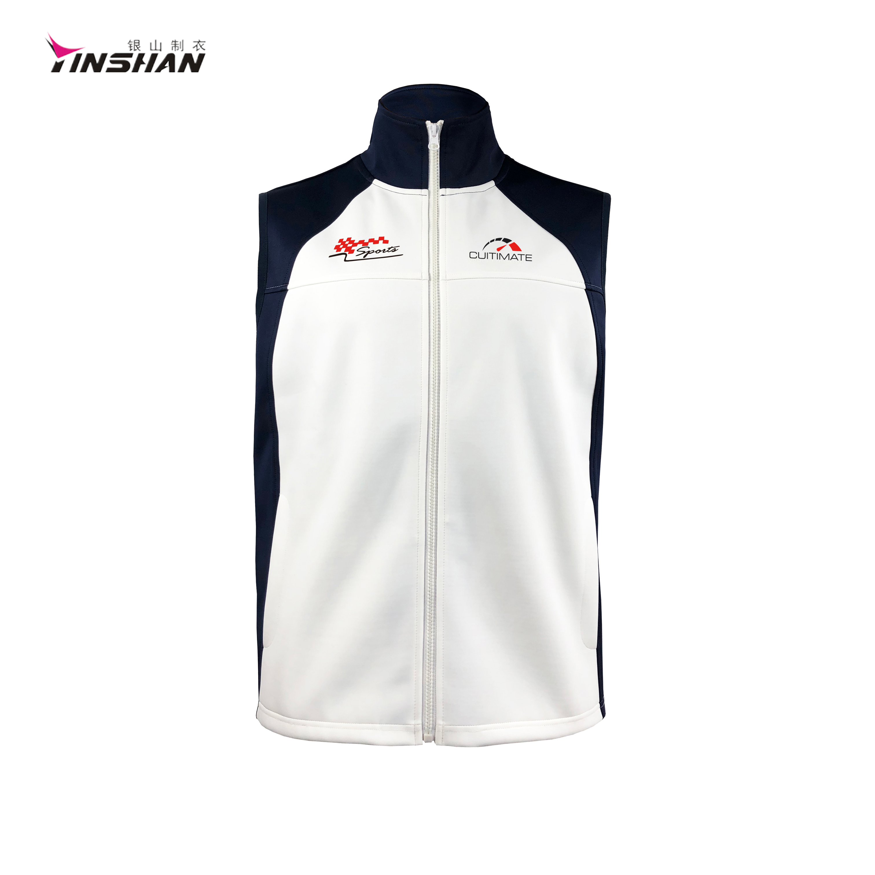 Best Selling Four Ways Spandex Softshell Embroidery Vest For Racing And Club