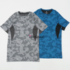 Custom Camouflage Print Splicing Sports Quick-drying Deodorizing Mesh Round Neck Stretch Running Fitness Pickleball T-shirt