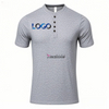 Wholesale Custom Logo 60% Cotton + 40% Polyester V-Neck Button Quick-Drying Skin-Friendly Training Tennis T-Shirt
