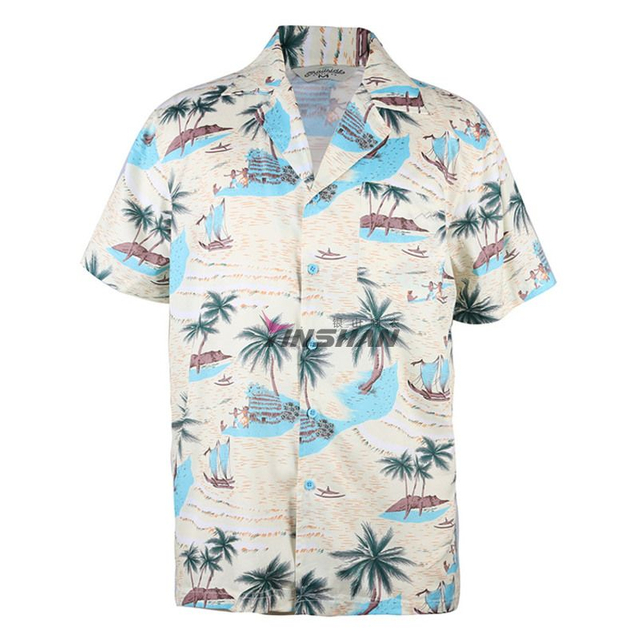 Small Batch Customization of European Size Outdoor Surfing Beach Flower Shirt Short-sleeved Quick-drying Beach Clothes