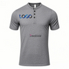 Wholesale Custom Logo 60% Cotton + 40% Polyester V-Neck Button Quick-Drying Skin-Friendly Training Tennis T-Shirt
