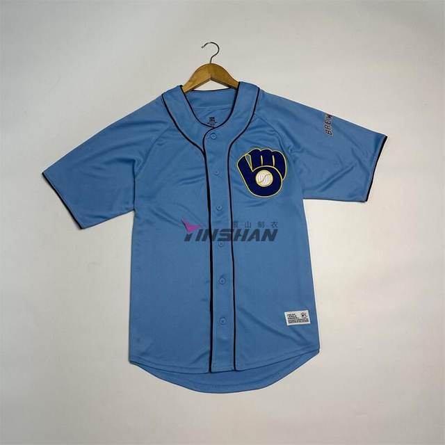 Custom Embroidered Team Logo Single Row Button Large Size Short Sleeve Baseball Team Baseball Club Cardigan Training T-Shirt