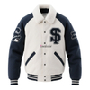 Wholesale 100% Polyester Concealed Button Color Matching Zipper Pockets Velvet Collar Plush Men's Softball Sports Sweatshirt