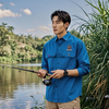 Custom Heavy Embroidery Printing High Weight Washable Anti-Wrinkle Men's Casual Retro Workwear Fishing Long Sleeve Shirt
