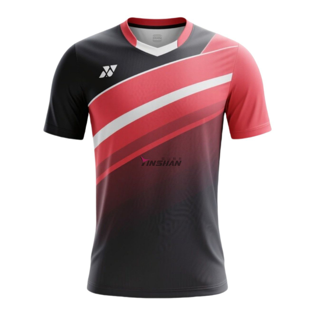 Low MOQ Custom Digital Printing Gradient Color Organic Cotton Knitted Fabric Sweat-absorbent Quick-drying Pickleball T-shirt