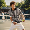 Best Price Custom Design Striped Breathable Mesh Wicking Tennis T Shirt Men Sportswear Tennis High Quality Men T Shirt