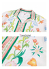 Custom Summer French Beach Travel Holiday Style Floral Illustration Cuban Collar Short-sleeved Shirt Shorts Men's Beach Suit