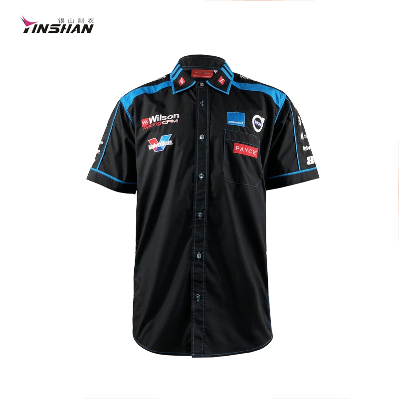 Team racing suit custom-embroidered logo shirts