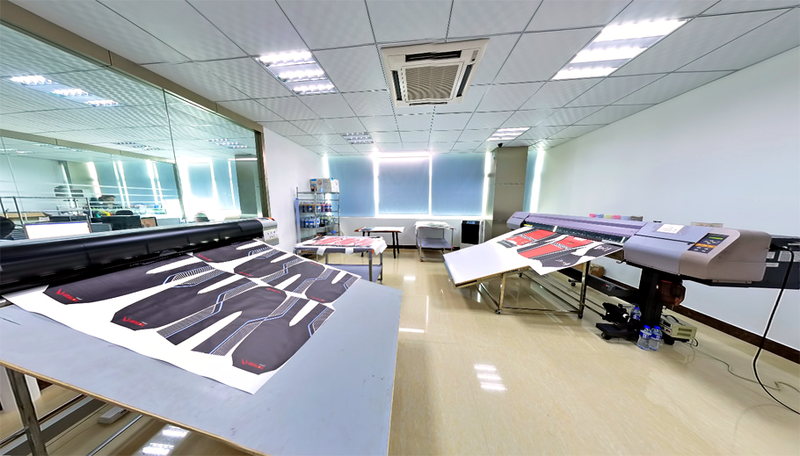 Printing room producing decorated performance panels